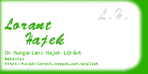 lorant hajek business card